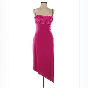 Mary L Couture Vibrant Pink Asymmetrical Dress